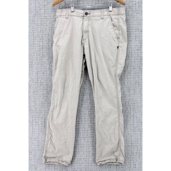 Plugg Flex Denali Pants Mens Size 32x30 Beige Flat Front Outdoor Hiking Stretch - Picture 1 of 8